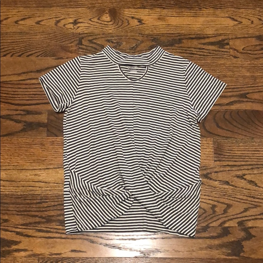 Girls short sleeve tee from art class with stripes